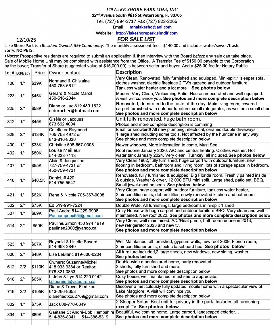 units for sale ods