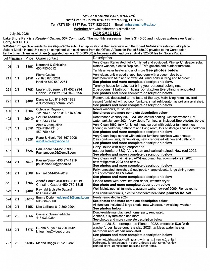 units for sale ods