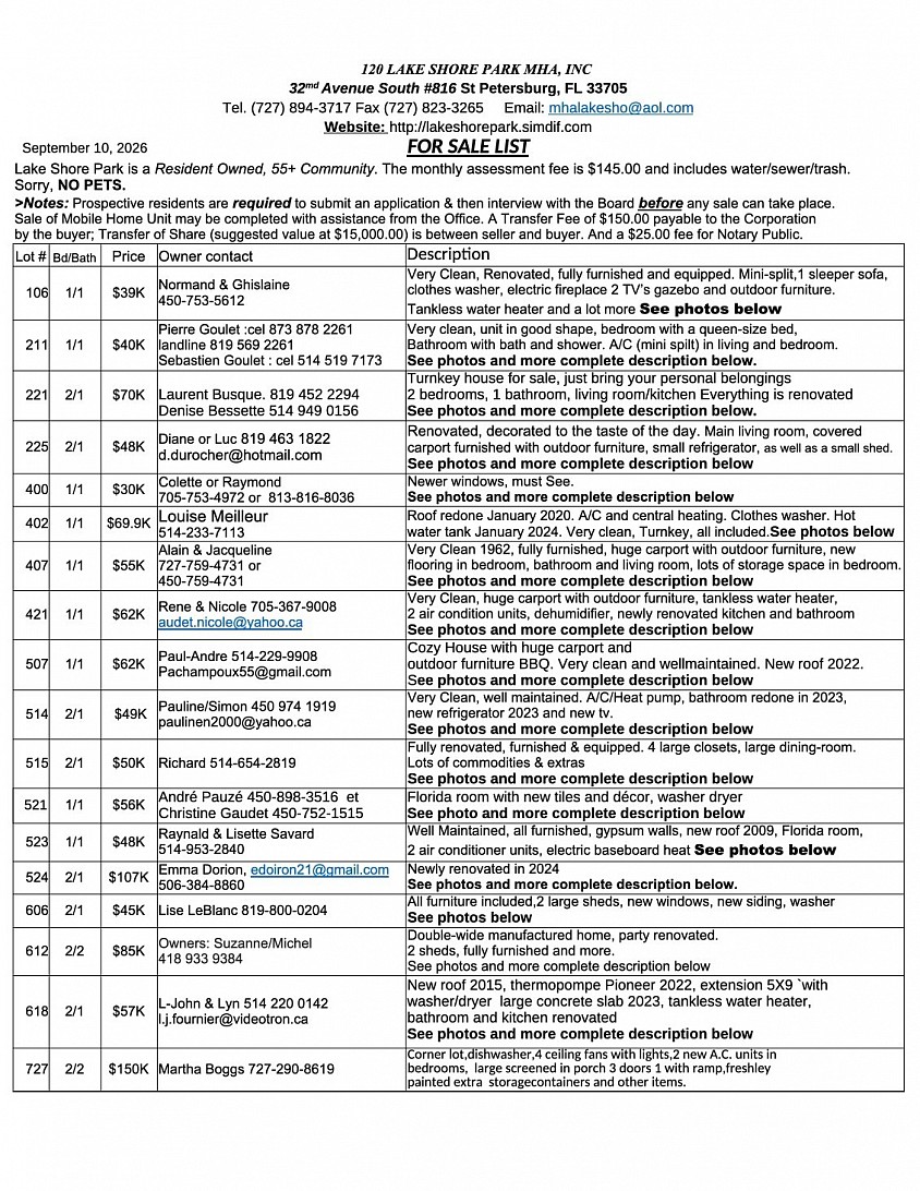 units for sale ods